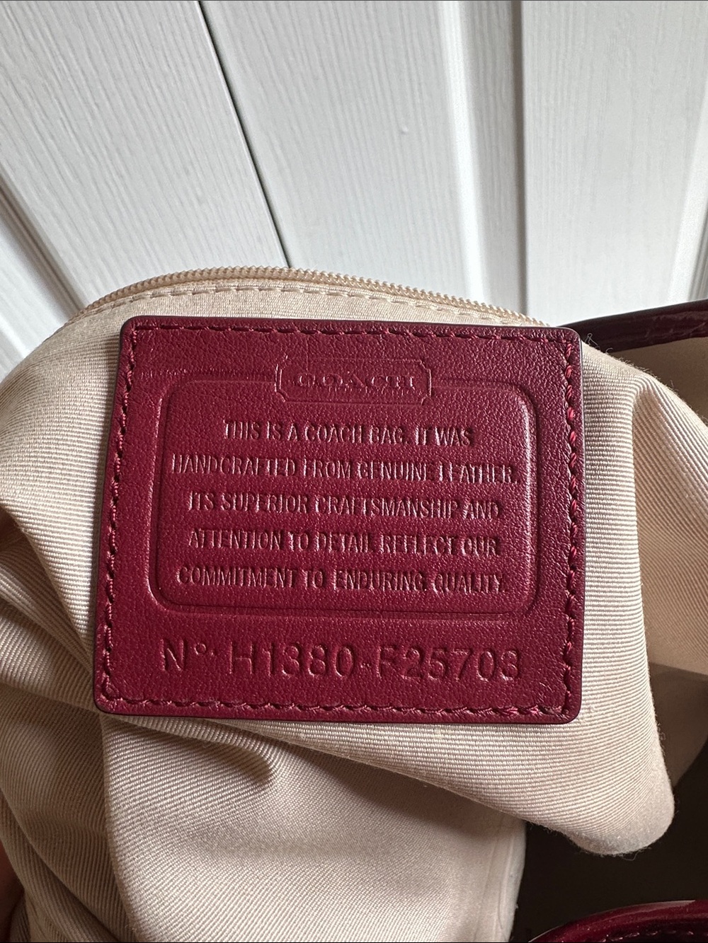 Coach Glossy Red Signature Patent Tote with Matching Wallet - Picture 5 of 5